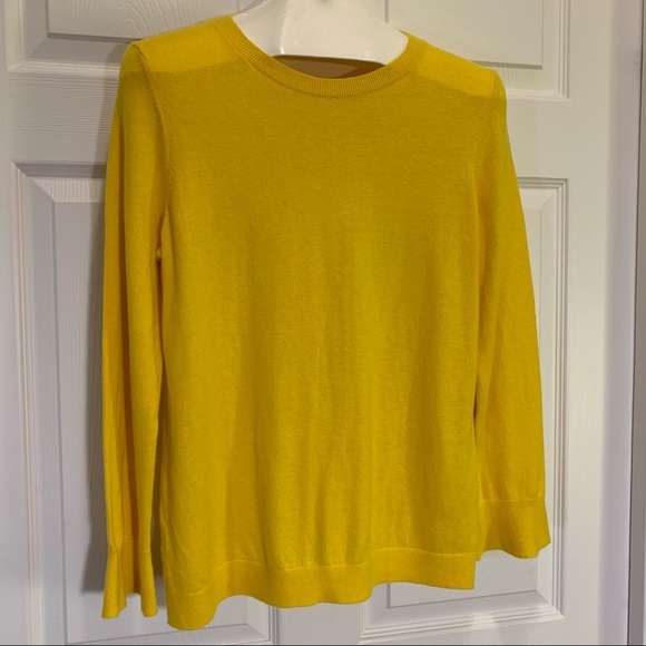 Talbots Yellow Crewneck Sweater w/ Lambs Wool LP - Picture 1 of 7
